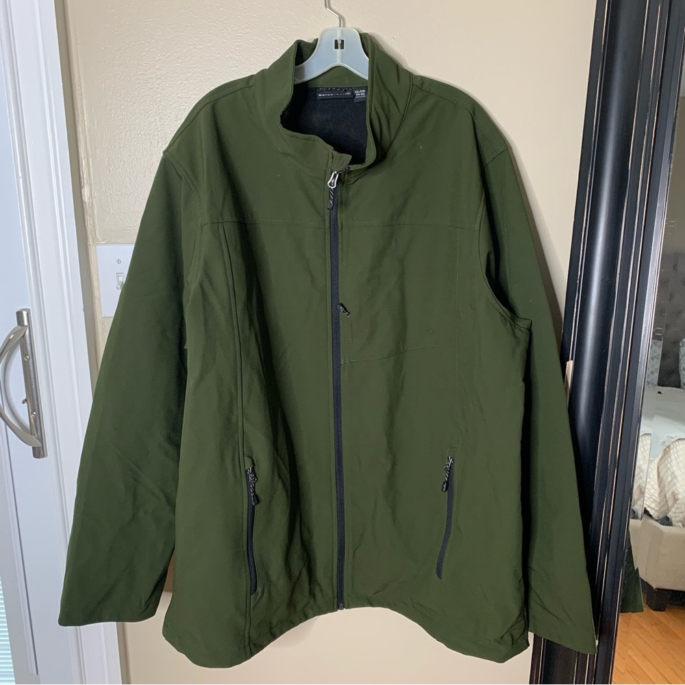 SwissTech Jacket Men’s Fleece Lined Full Zip Size 2XL Green Outdoors